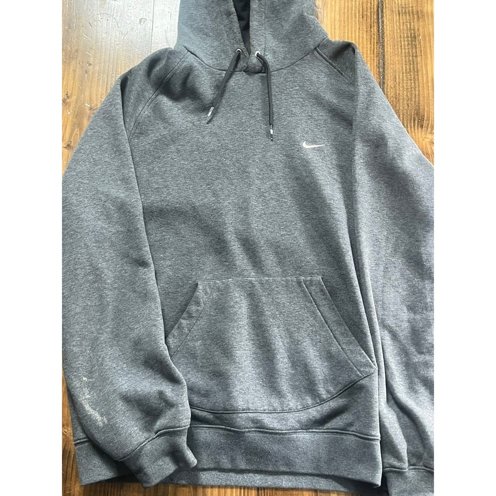 Nike Mens Pullover Hoodie Charcoal Gray XL Raglan Sleeve Swoosh Logo